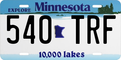 MN license plate 540TRF