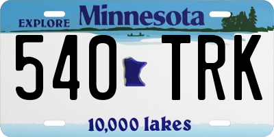 MN license plate 540TRK