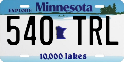 MN license plate 540TRL