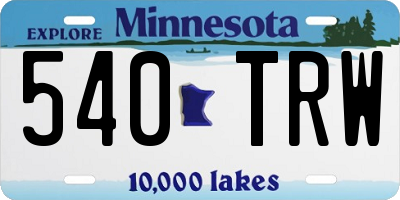 MN license plate 540TRW
