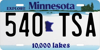 MN license plate 540TSA