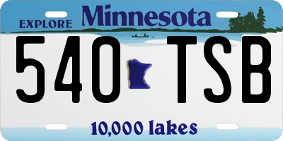 MN license plate 540TSB