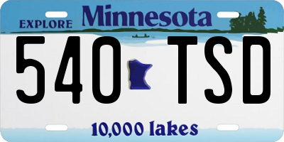 MN license plate 540TSD
