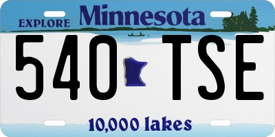 MN license plate 540TSE