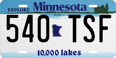 MN license plate 540TSF