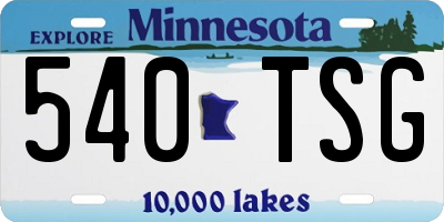 MN license plate 540TSG