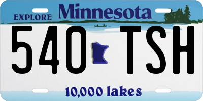 MN license plate 540TSH