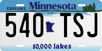 MN license plate 540TSJ