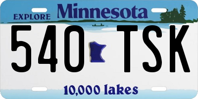MN license plate 540TSK