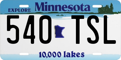 MN license plate 540TSL