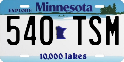 MN license plate 540TSM