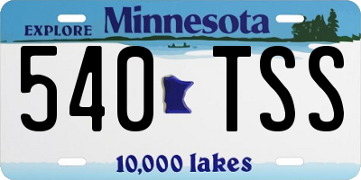 MN license plate 540TSS