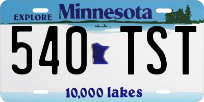 MN license plate 540TST