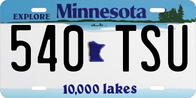 MN license plate 540TSU