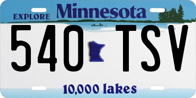 MN license plate 540TSV
