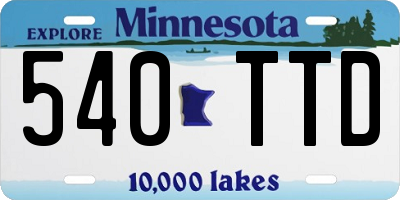 MN license plate 540TTD