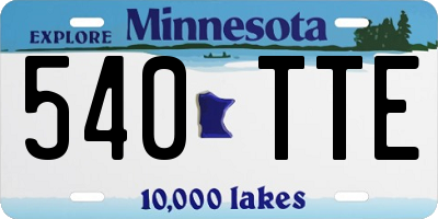 MN license plate 540TTE