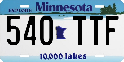 MN license plate 540TTF