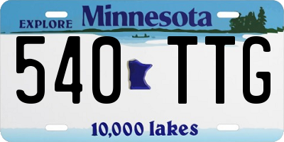 MN license plate 540TTG