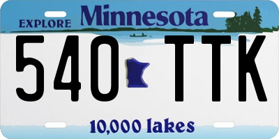 MN license plate 540TTK