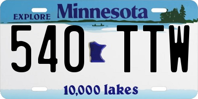 MN license plate 540TTW