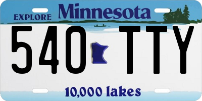 MN license plate 540TTY
