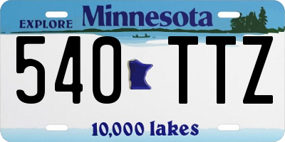MN license plate 540TTZ
