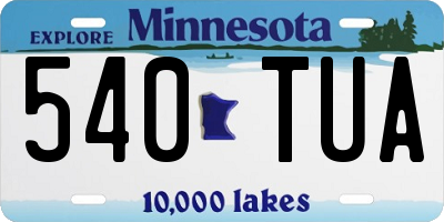 MN license plate 540TUA