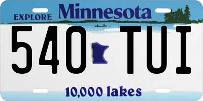 MN license plate 540TUI