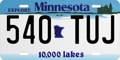 MN license plate 540TUJ