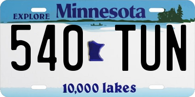 MN license plate 540TUN