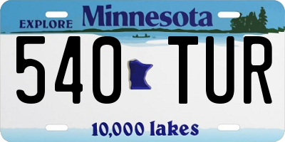 MN license plate 540TUR