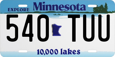 MN license plate 540TUU