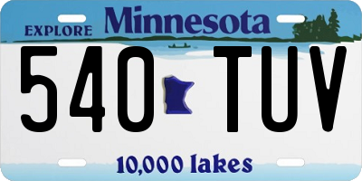 MN license plate 540TUV