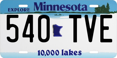 MN license plate 540TVE
