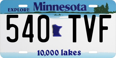 MN license plate 540TVF
