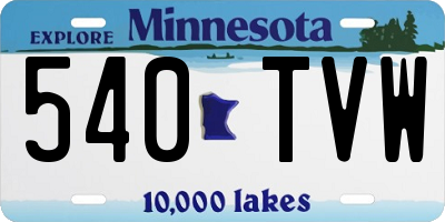 MN license plate 540TVW