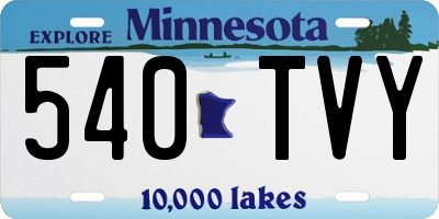 MN license plate 540TVY