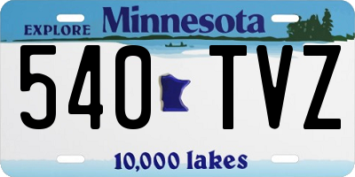 MN license plate 540TVZ