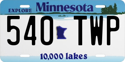 MN license plate 540TWP