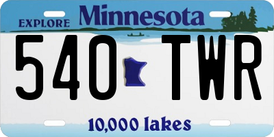MN license plate 540TWR