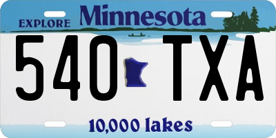 MN license plate 540TXA