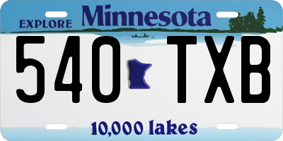 MN license plate 540TXB