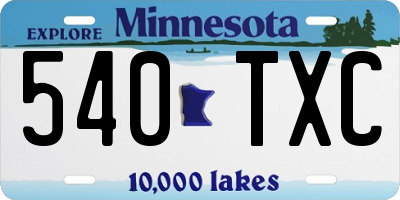 MN license plate 540TXC