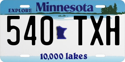 MN license plate 540TXH