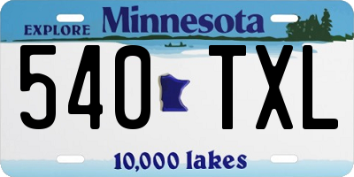 MN license plate 540TXL