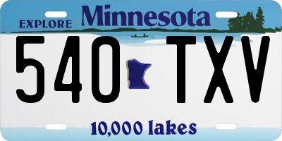 MN license plate 540TXV