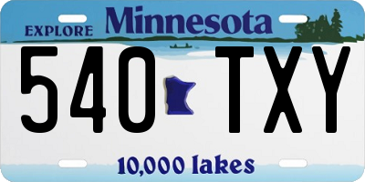 MN license plate 540TXY