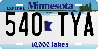 MN license plate 540TYA