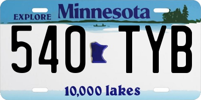 MN license plate 540TYB